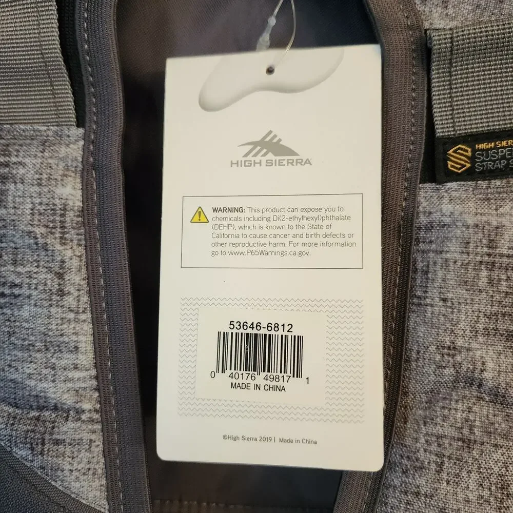 NWT High Sierra Gray Loop Tech Tablet Backpack Padded Shoulder Straps 19×13.5×8